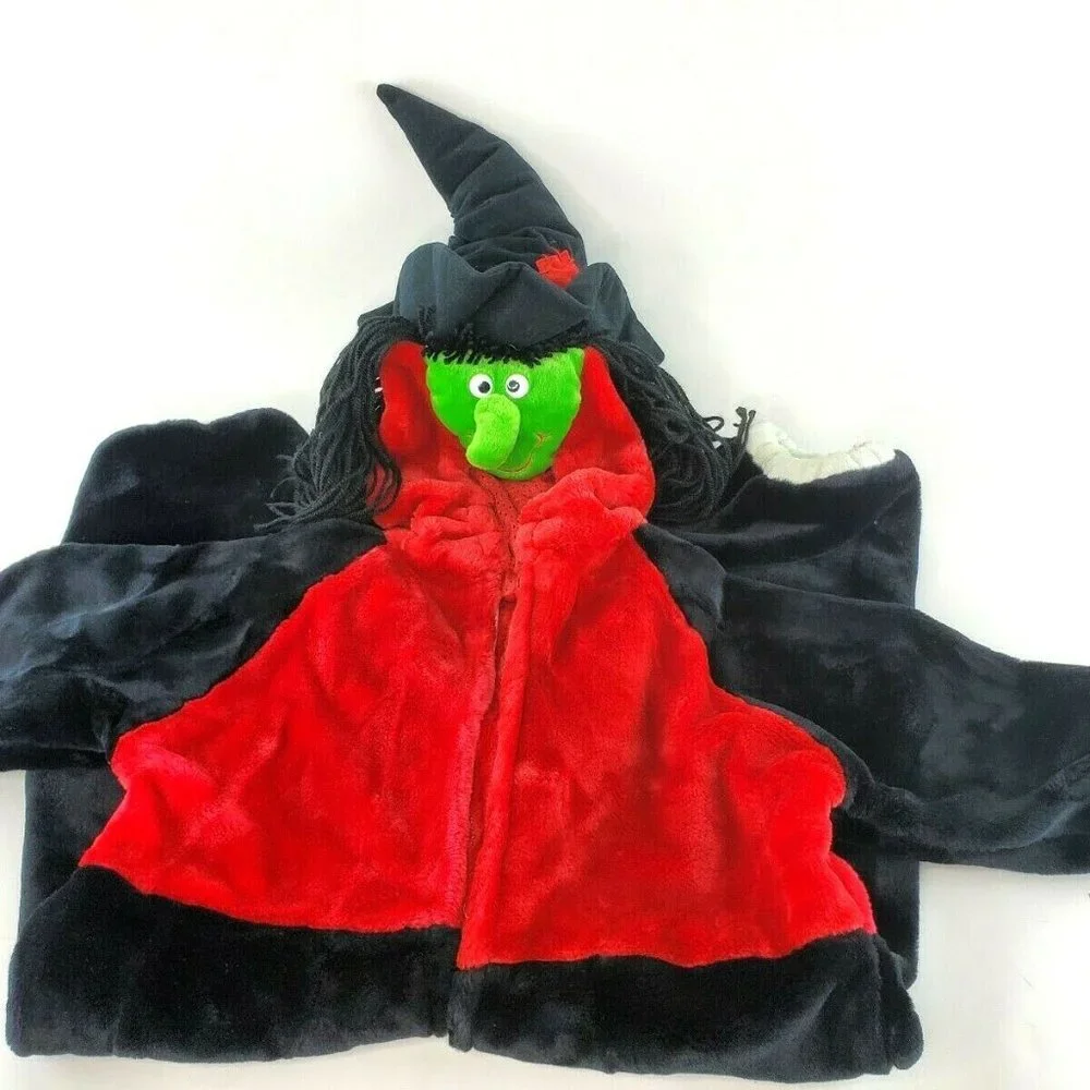 Toddler 3D Witch One Piece Plush Halloween Costume Size M (3-4) WARM & Cozy EUC